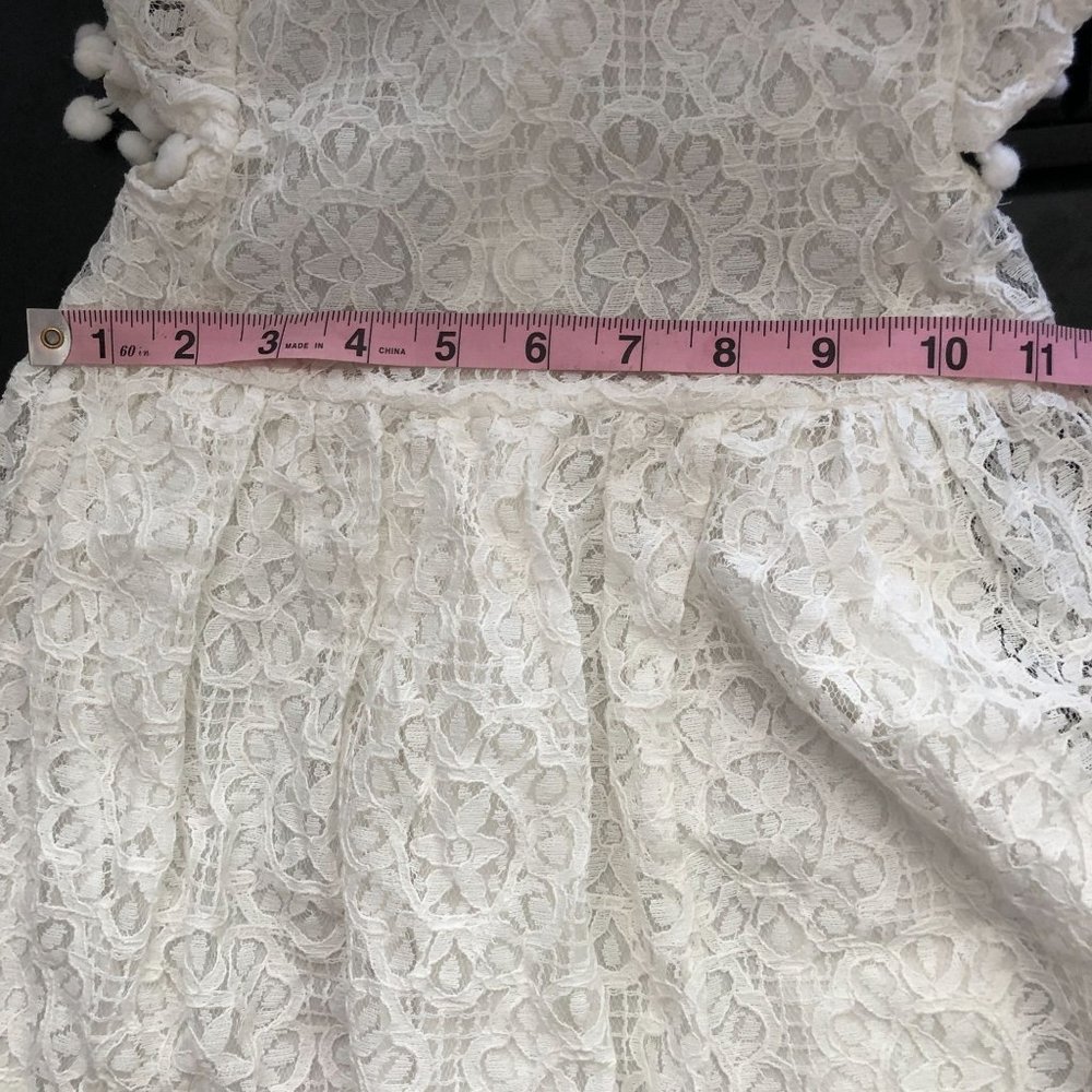2 Bunnies Ivory Dress Vintage Sunflower Lace Design Cottagecore Size 3T - Picture 9 of 16